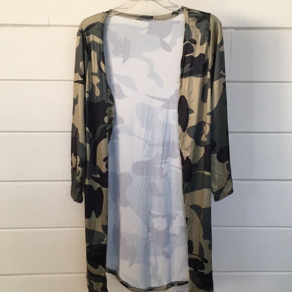 NEW Camo Print Long Sleeve Cardigan - Picture 6 of 15